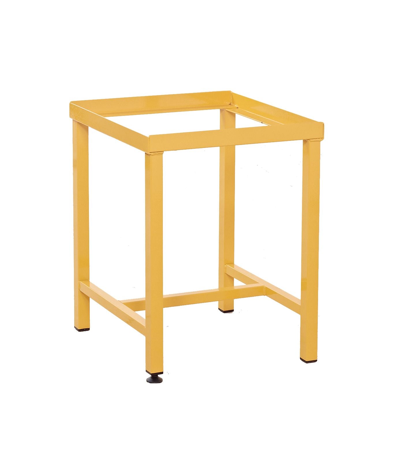Yellow metal cupboard stand on a white background
