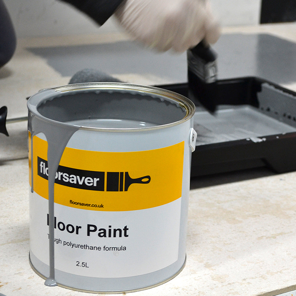Floor Paint Mid Grey Tin with Roller & Tray
