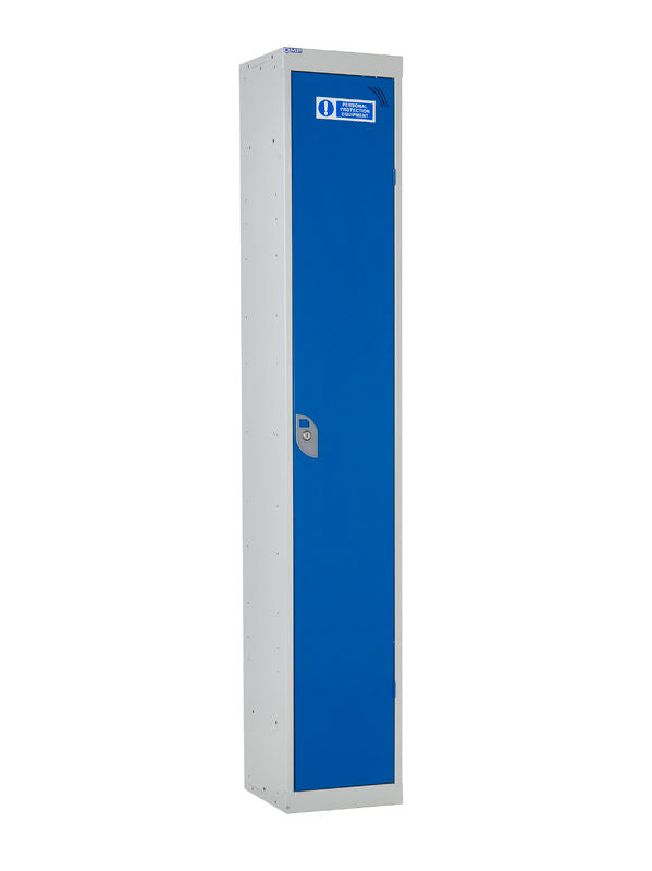 Blue locker with a white background