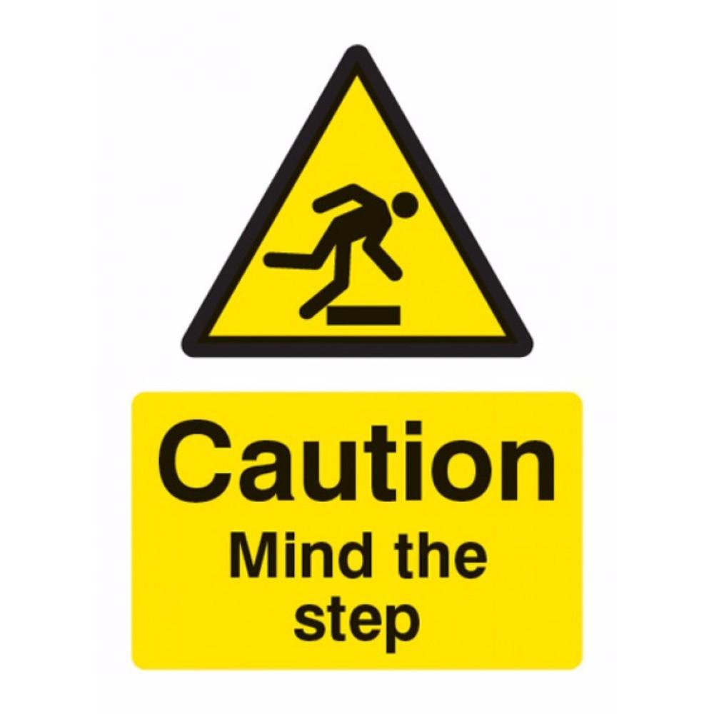 Vsafety 63033bj-r2 Caution Mind the Step Sign, 450 x 150 mm, 2 mm Vsafety 63033bj-r2 Caution Mind the Step Sign, 450 x 150 mm, 2 mm