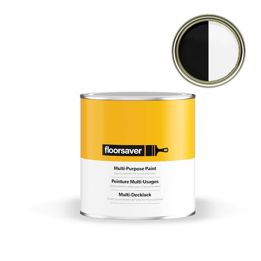 Packshot of White & Black Multi-Purpose Paint