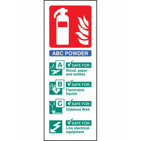 Dry powder extinguisher identification sign from Floorsaver