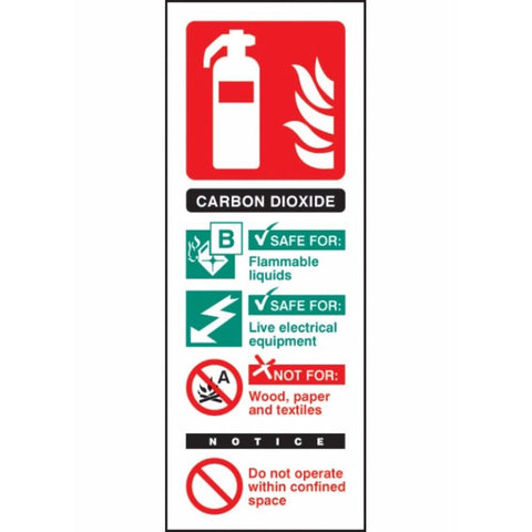 Co2 extinguisher identification sign from Floorsaver