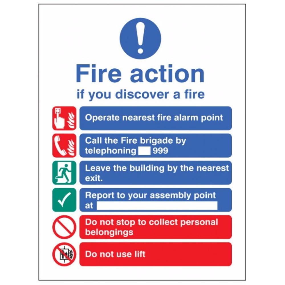 New EEC fire action (manual call 999) sign from Floorsaver