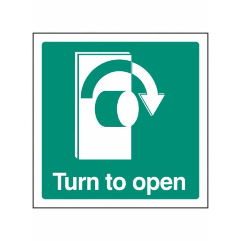 Turn to open - right sign from Floorsaver