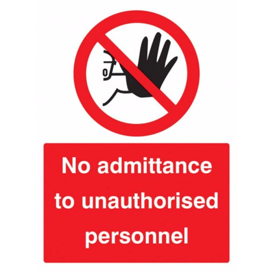 No admittance to unauthorised personnel sign from Floorsaver