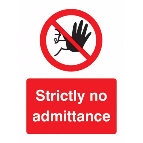 Strictly no admittance sign from Floorsaver