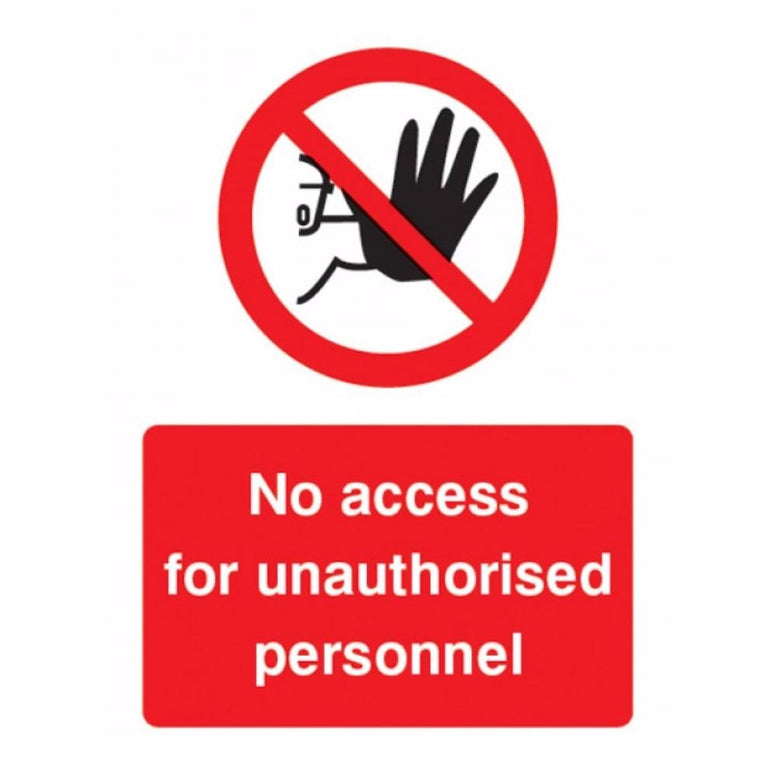 No access for unauthorised personnel sign from Floorsaver