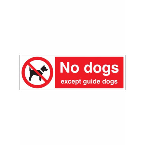 No dogs except guide dogs sign from Floorsaver