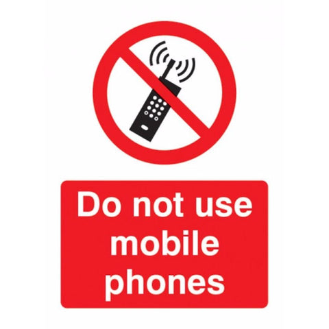 Do not use mobile phones sign from Floorsaver