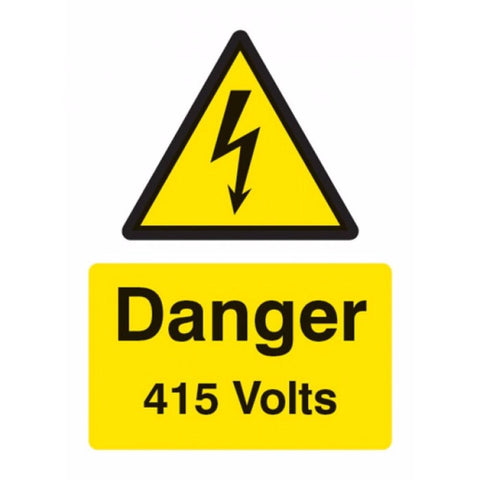 Danger 415 volts sign from Floorsaver