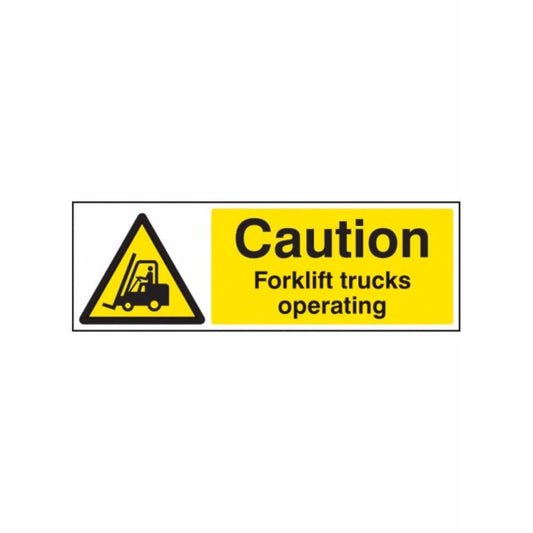 Caution forklift trucks operating sign from Floorsaver