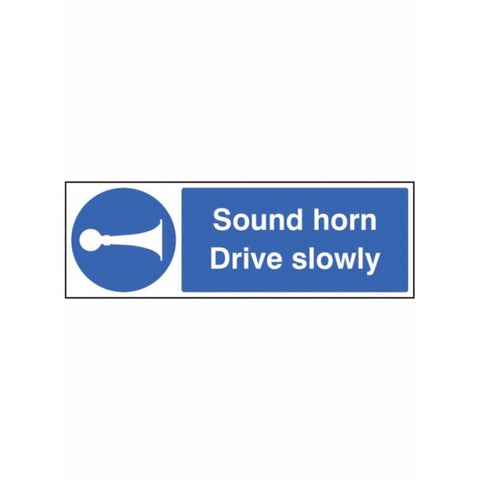 Sound horn drive slowly sign from Floorsaver