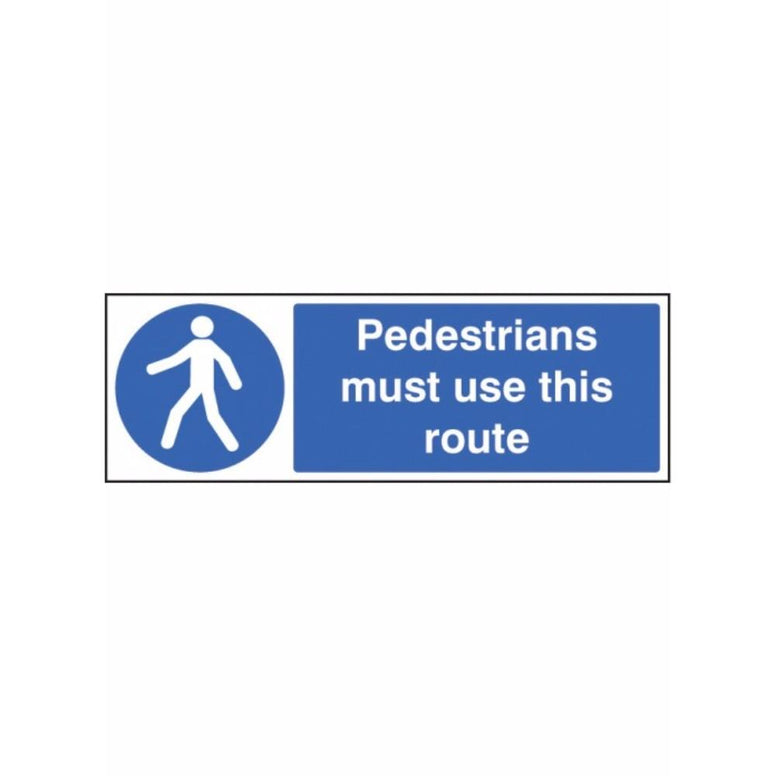 Pedestrians must use this route sign from Floorsaver