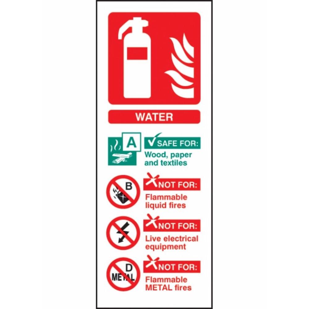 Water extinguisher identification sign from Floorsaver