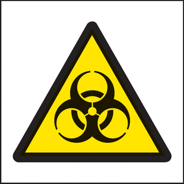Self adhesive vinyl labels with the biological hazard symbol, for clearly indicating a biological hazard is present