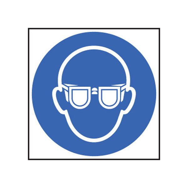 Sign showing the eye protection symbol to highlight that eye PPE is required