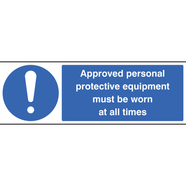 PPE warning sign to highlight areas where protective clothing and equipment mustbe worn