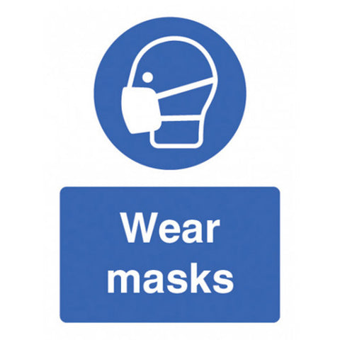 Wear Masks Sign in Rigid Plastic