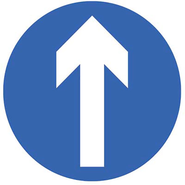Classic One Way symbol sign for marking direction of traffic on floors
