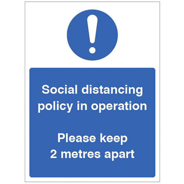 Keep staff and visitors aware of safe social distancing